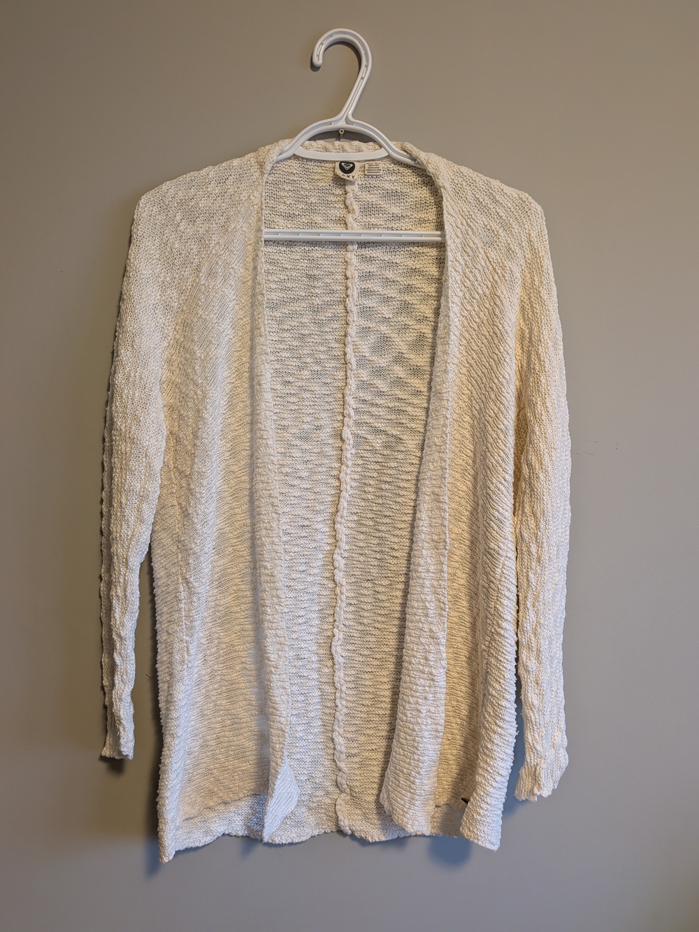 Roxy Cream Open-Front Knit Cardigan